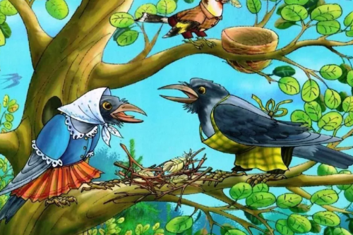 Почему ворона заботится о кукушкиных яйцах (Бирманская народная сказка)